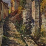 Italian landscape oil painting in Impressionist style