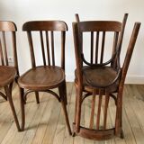 Set of 5 baumann bistro chairs in bent wood stamped xxth