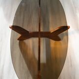 Scandinavian coffee table, rosewood and smoked glass, 1960