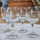 Vintage 10 large crystal glasses - Engraved logo - Cut stem - Very heavy