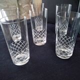 6 Verres à cocktail , whisky , soda en verre VMC