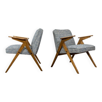 Customizable Pair Of Restored Mid Century "Bunny" Armchairs, 1970's