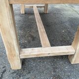 Renovated farmhouse dining table in raw oak from the 20th century, 180cm with drawer.