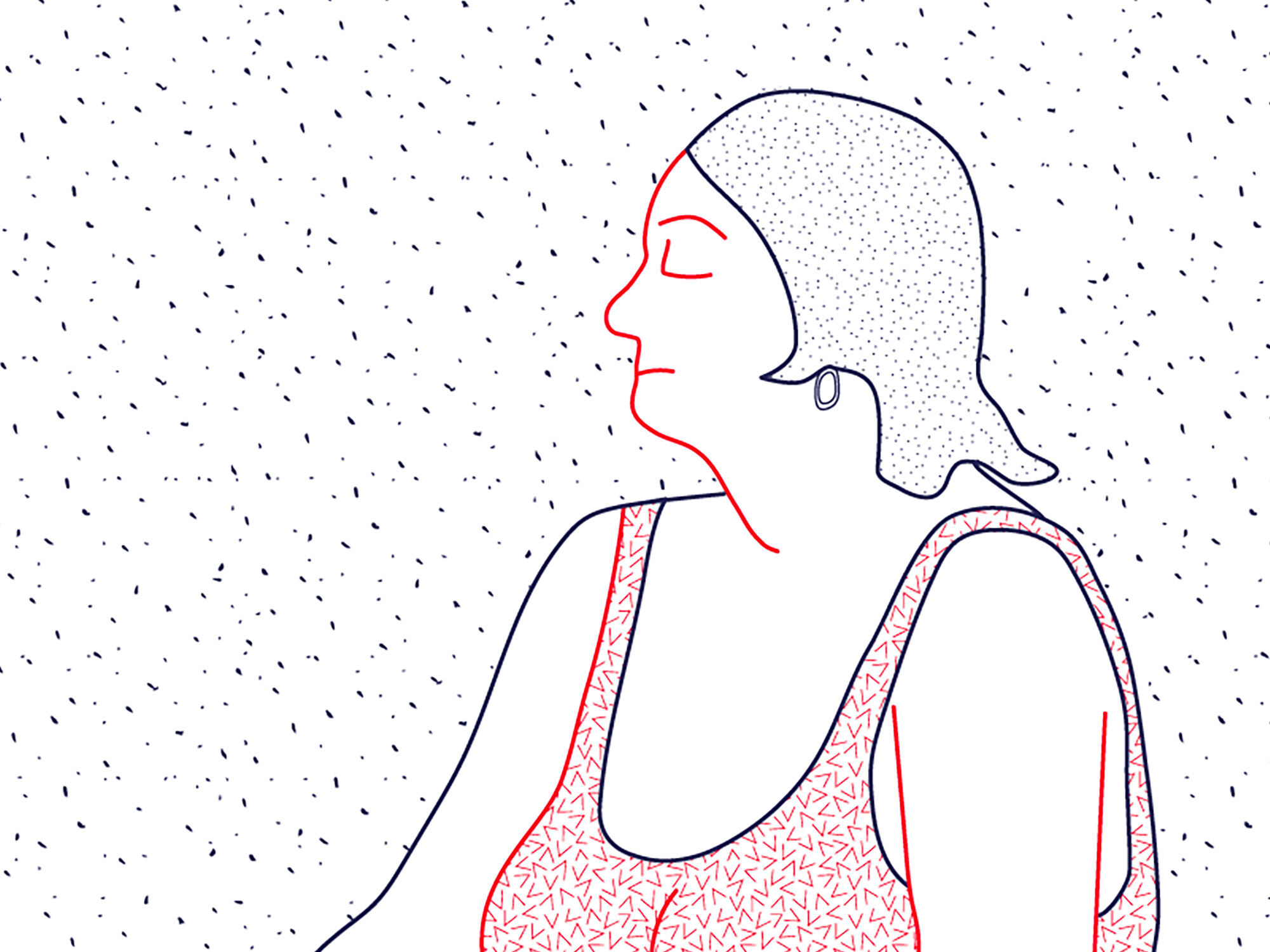 Illustration A4 Naiade No. 2/8 Brittany blue bather