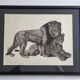 Print after Gorges Guyot, "couple of Lions", 1937, framed, 41 x 32 cm
