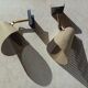 Pair of perforated metal horn wall lights