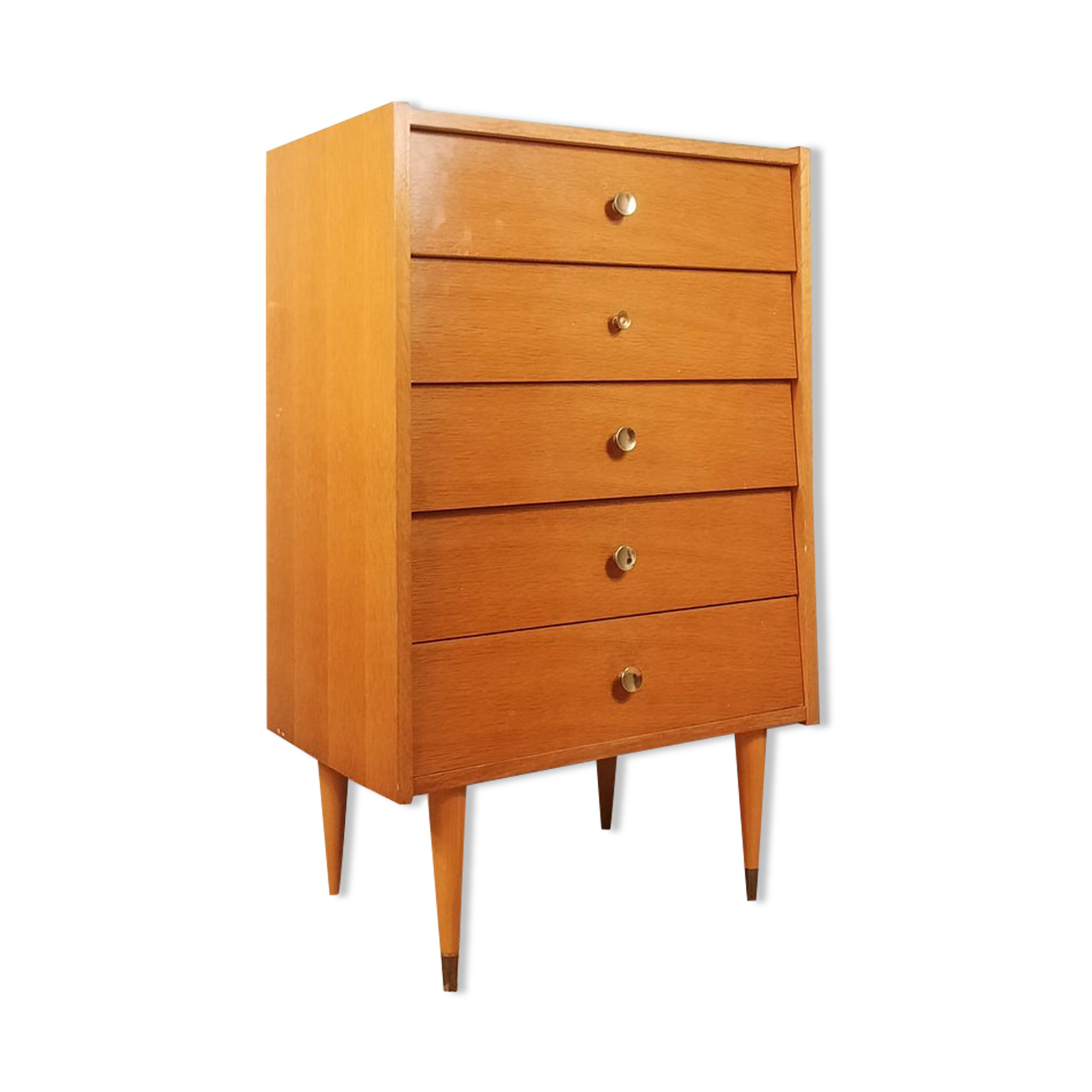 Small vintage oak rag picker