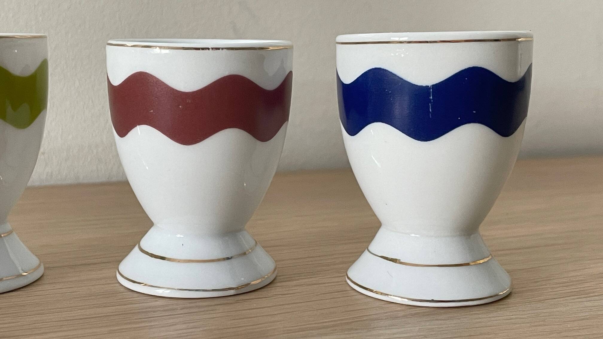 4 vintage porcelain coquetiers