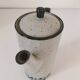 Cafetière vintage en grès moucheté – décor floral bleu marine