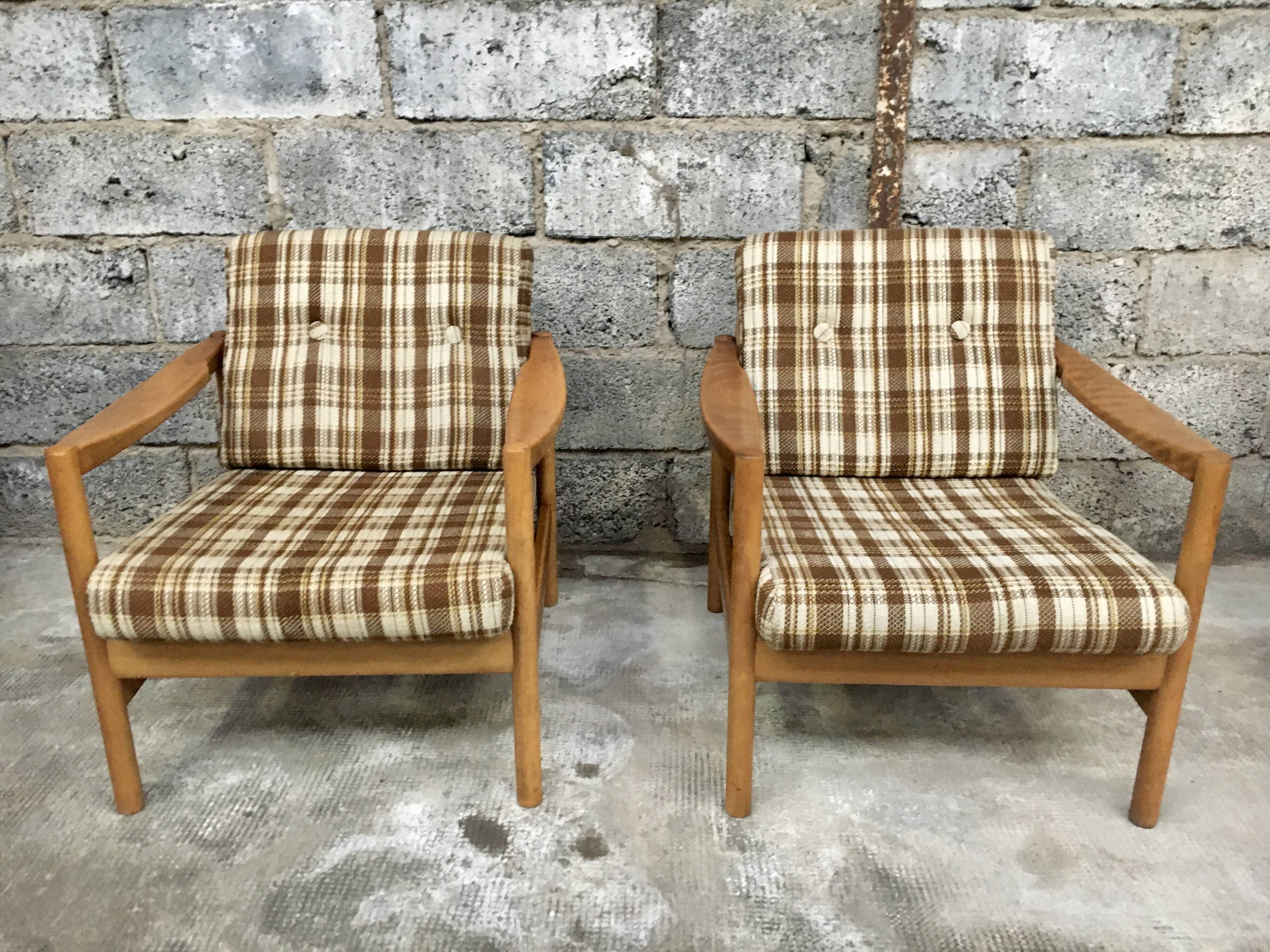 Pair of Scandinavian armchair fabric tiles