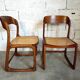 Suite of 2 vintage chairs sleigh canées Baumann 70s