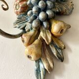 Pair of wooden wall lights, Italy 1950s