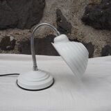 White articulated lamp with metal arm