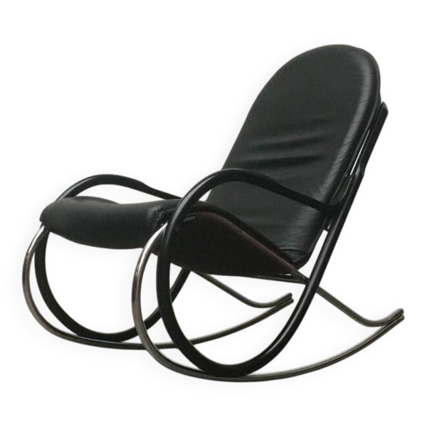 Chaise à bascule Nonna vintage suisse par Paul Tuttle pour Strässle