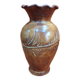 old ceramic tulip vase - signed pottery