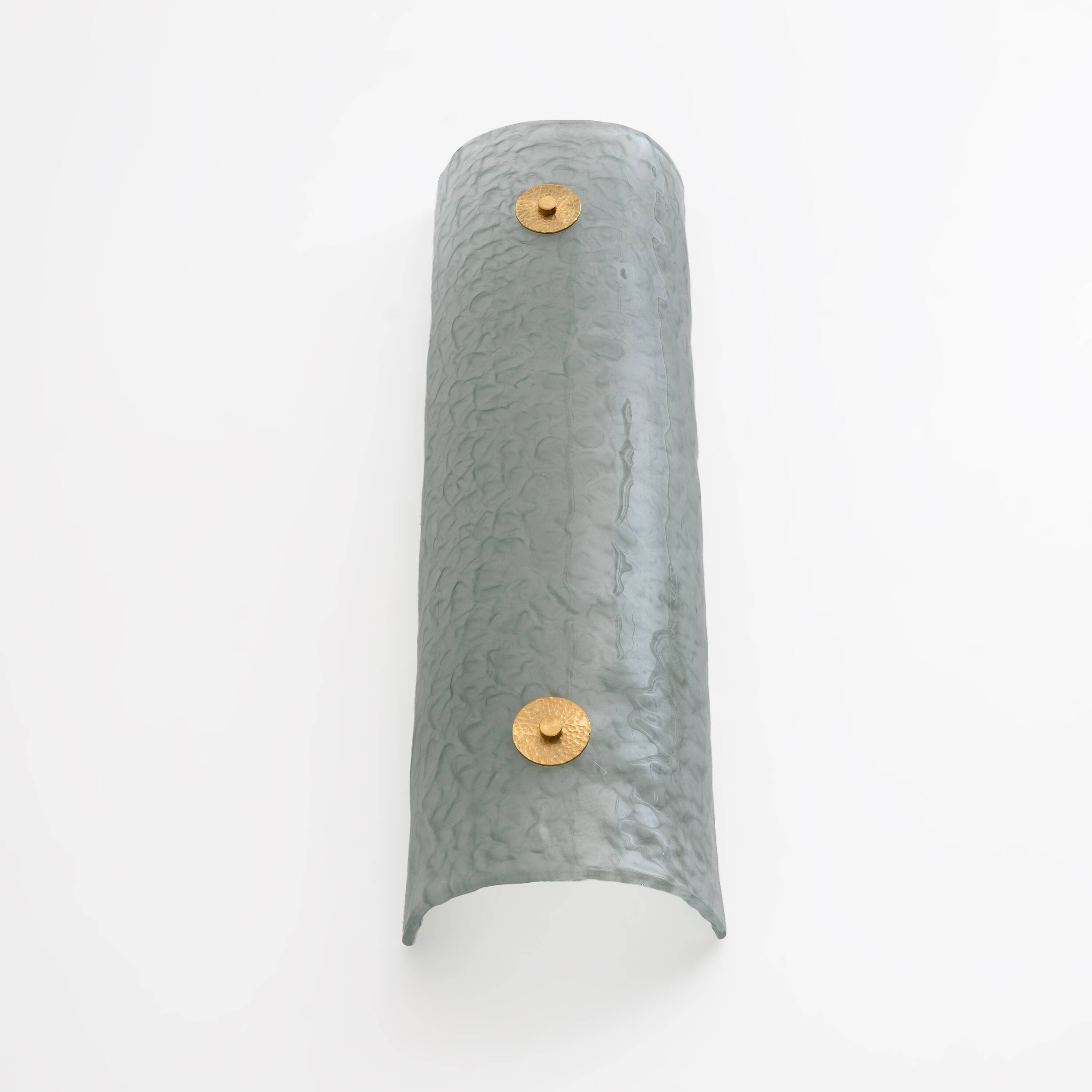 Pair of Modern Italian Murano Glass Green Water and Brass Wall Sconces