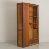 Stained oak curtain unit with 2 shelves