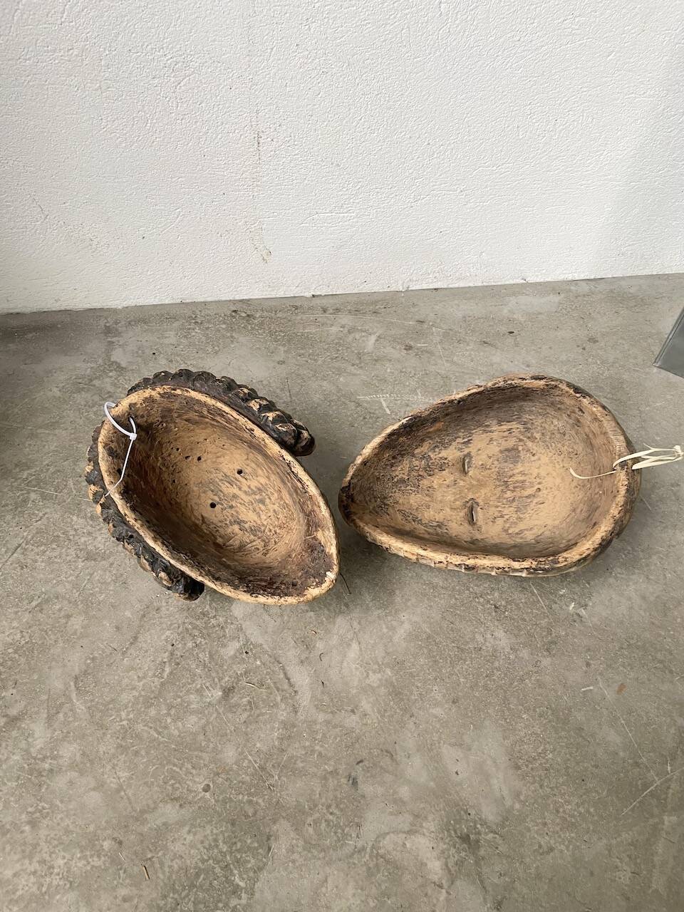 Pair of African Fang and Punu masks from Gabon