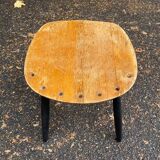 Vintage Scandinavian stool for Asko in solid wood