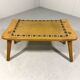 Tabouret en chêne blond spécial, petit banc des années 1960.