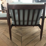 Ensemble de salon en noyer et cuir par Beka1960
