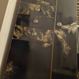 Black and gold lacquered Sanibloc furniture in the style of Maison Jansen, 1970