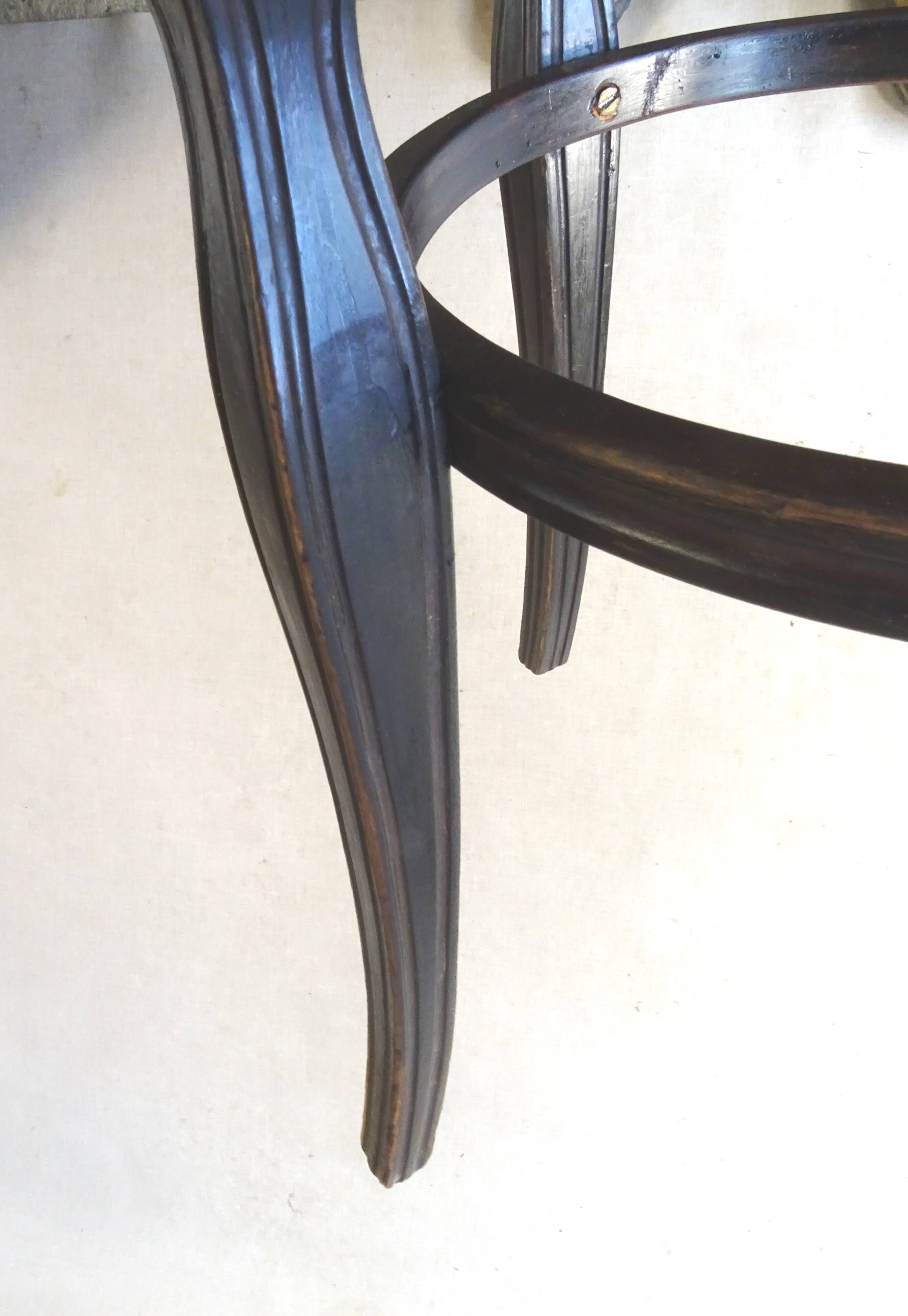 Pair of Thonet stools out of catalogue, circa 1890, new canework