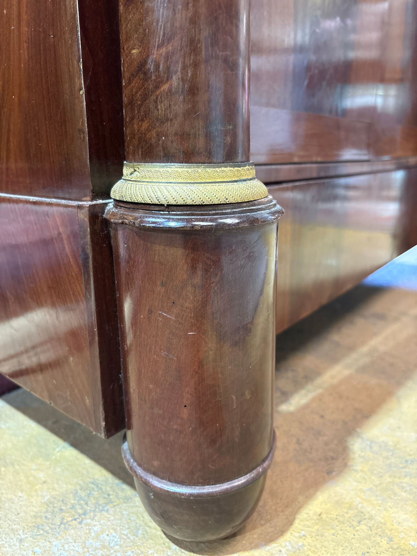Empire secretary in mahogany, bronze and marble with secret drawers.