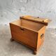 Swiss solid pine chest with wrought iron fittings, mid-20th century.