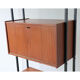 Bibliothèque vintage modulable avec étagères en bois et métal 1960