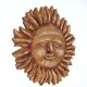 Large yellow-orange sun wall decoration made of papier-mâché, Mexico 1980s.