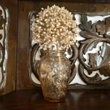 Carved wooden wall shelf