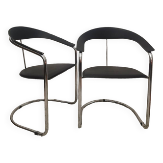 Paire de chaises Canasta par Arrben cantilever