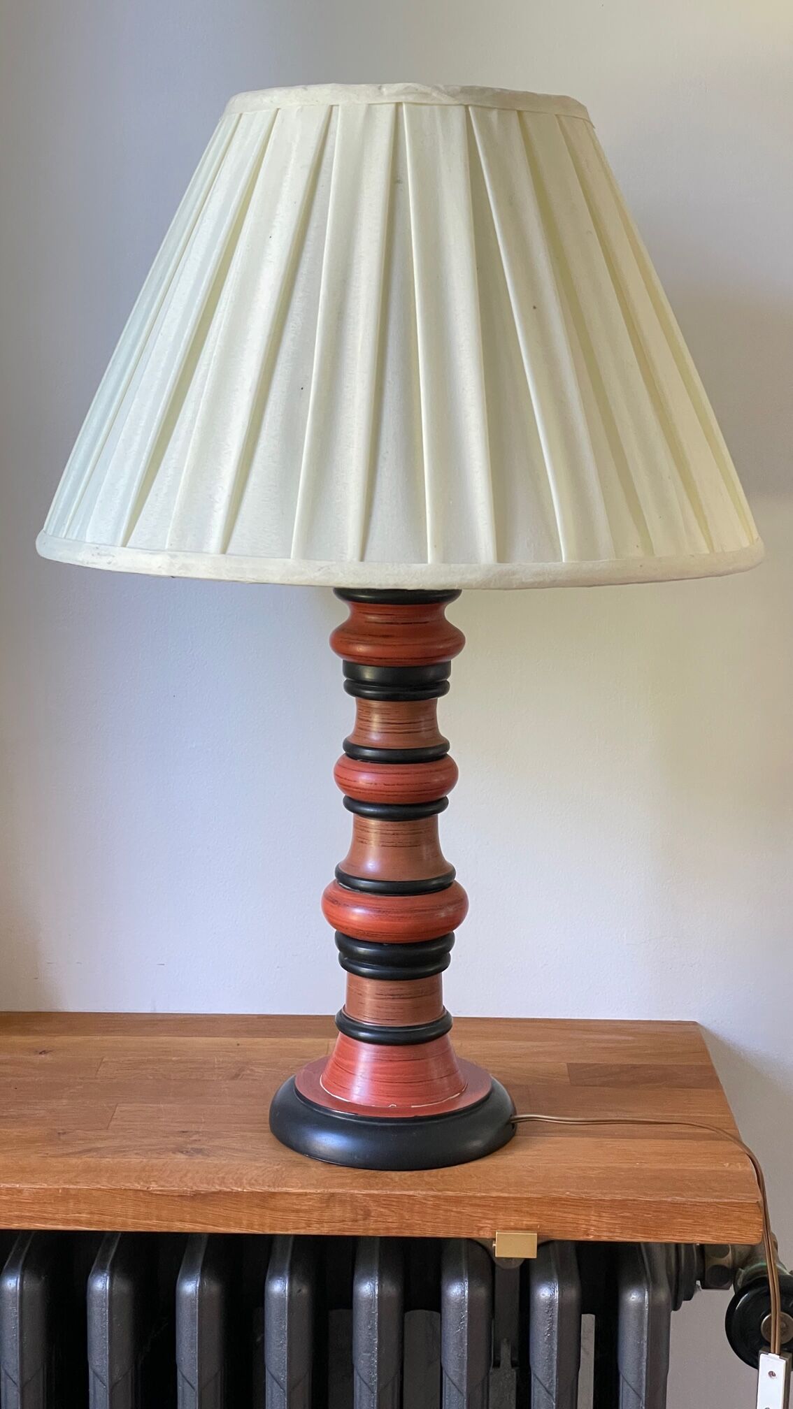 Vintage Italian turned wood lamp