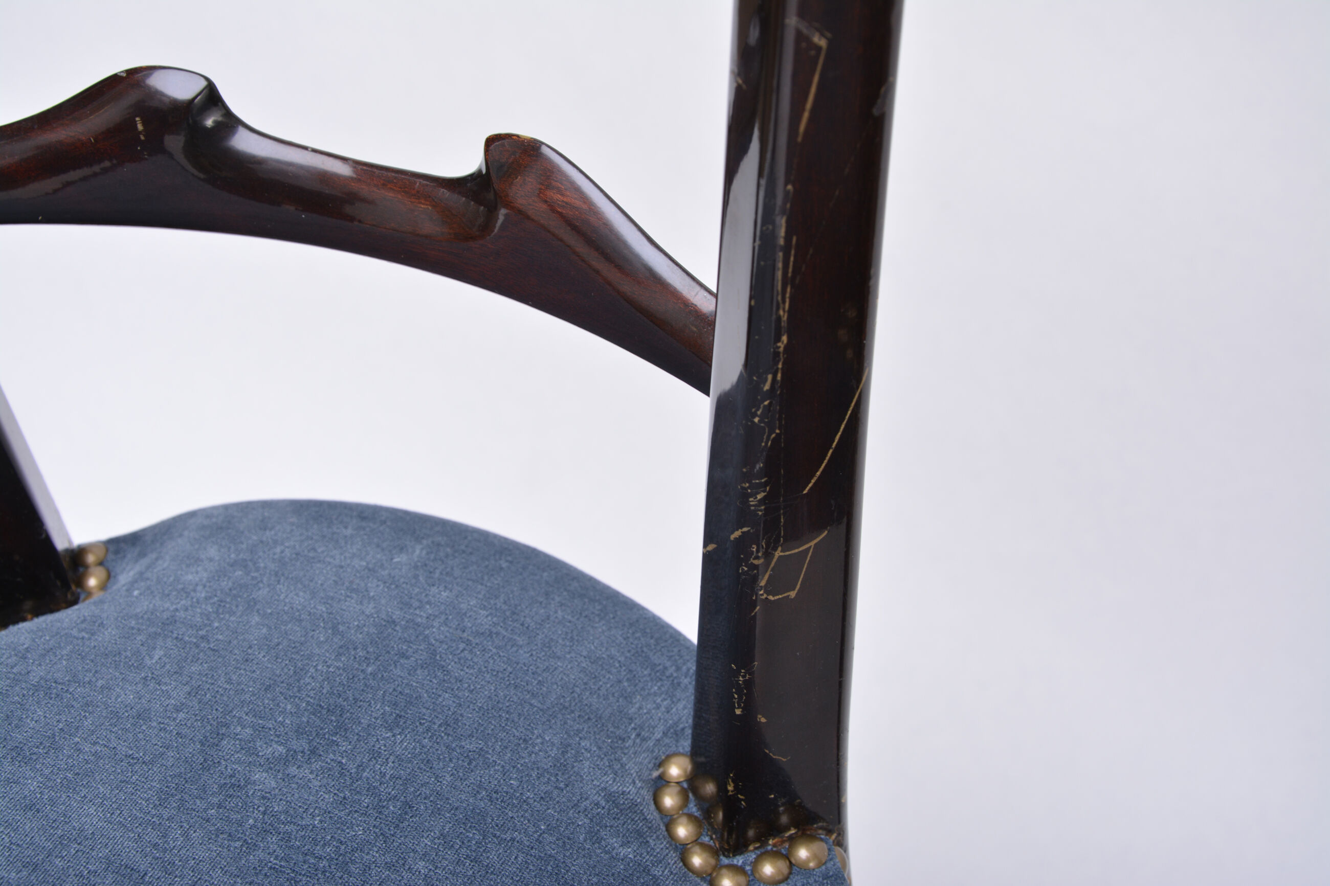 Set of four Italian Mid-Century Modern High Back dining chairs by Aldo Tura