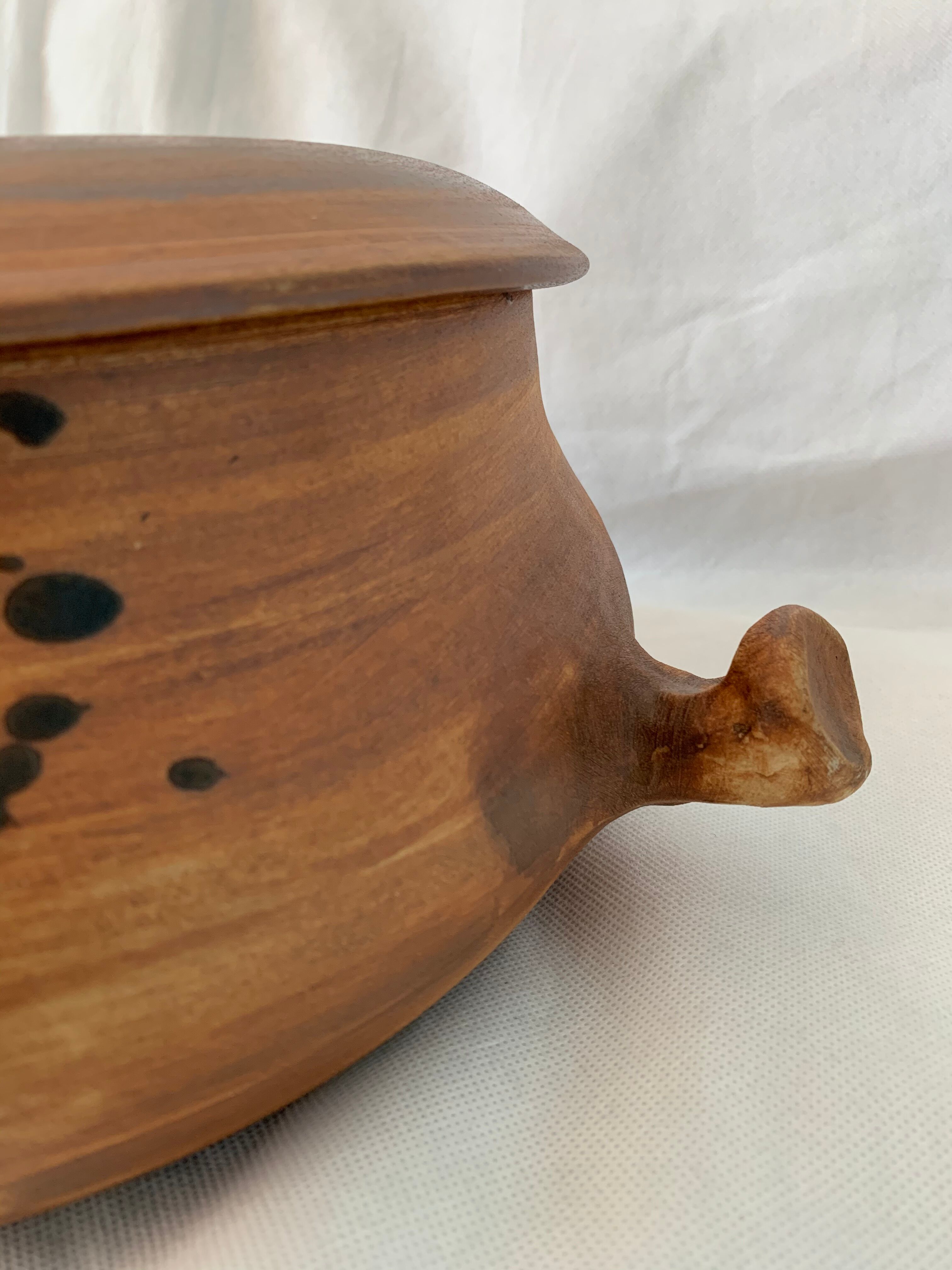 Service dish enamelled sandstone Pottery of the Vallauris Dove