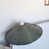 Braided green wicker suspension