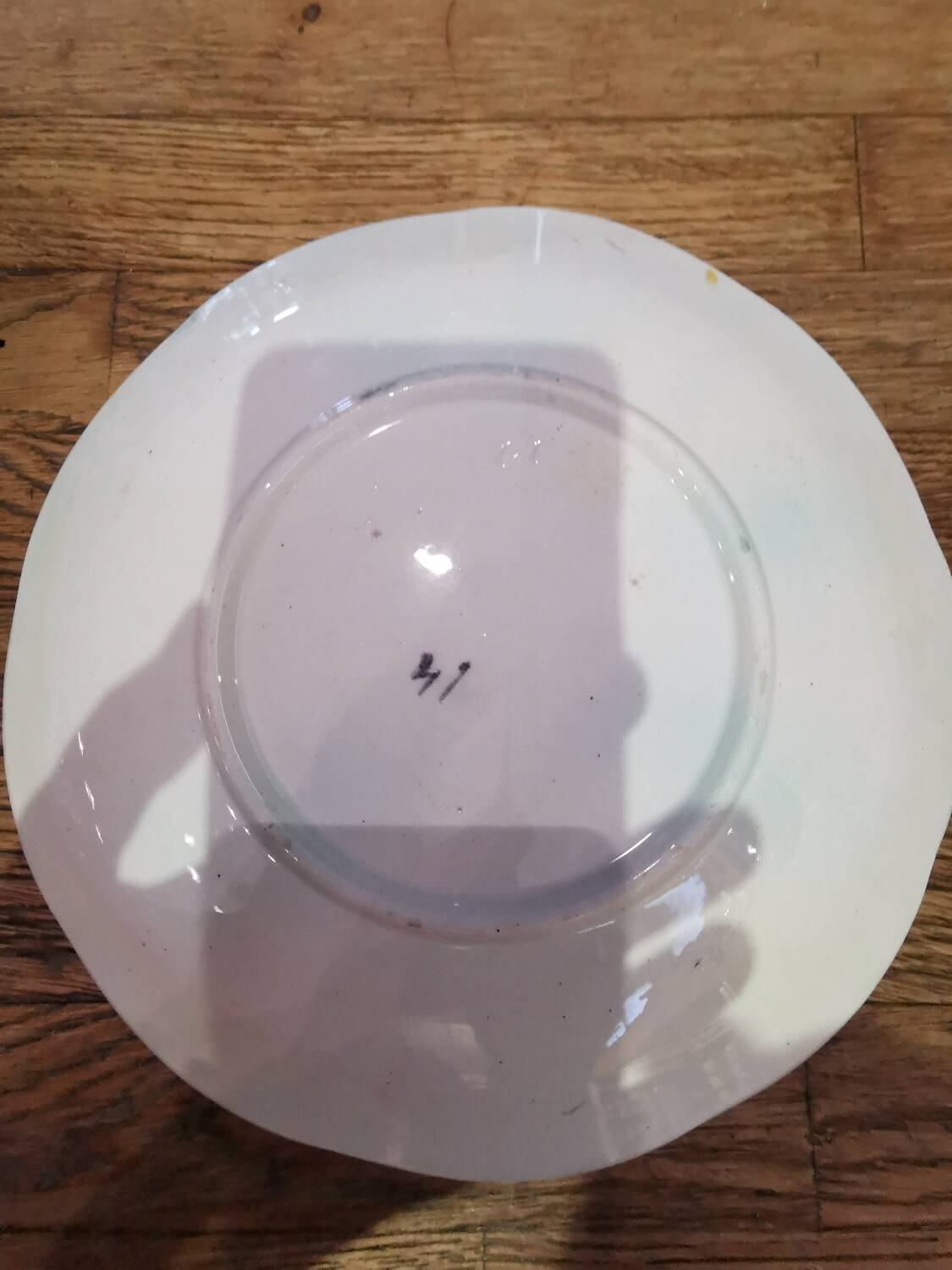Very beautiful barbotine Vintage plate Choisy Le roi