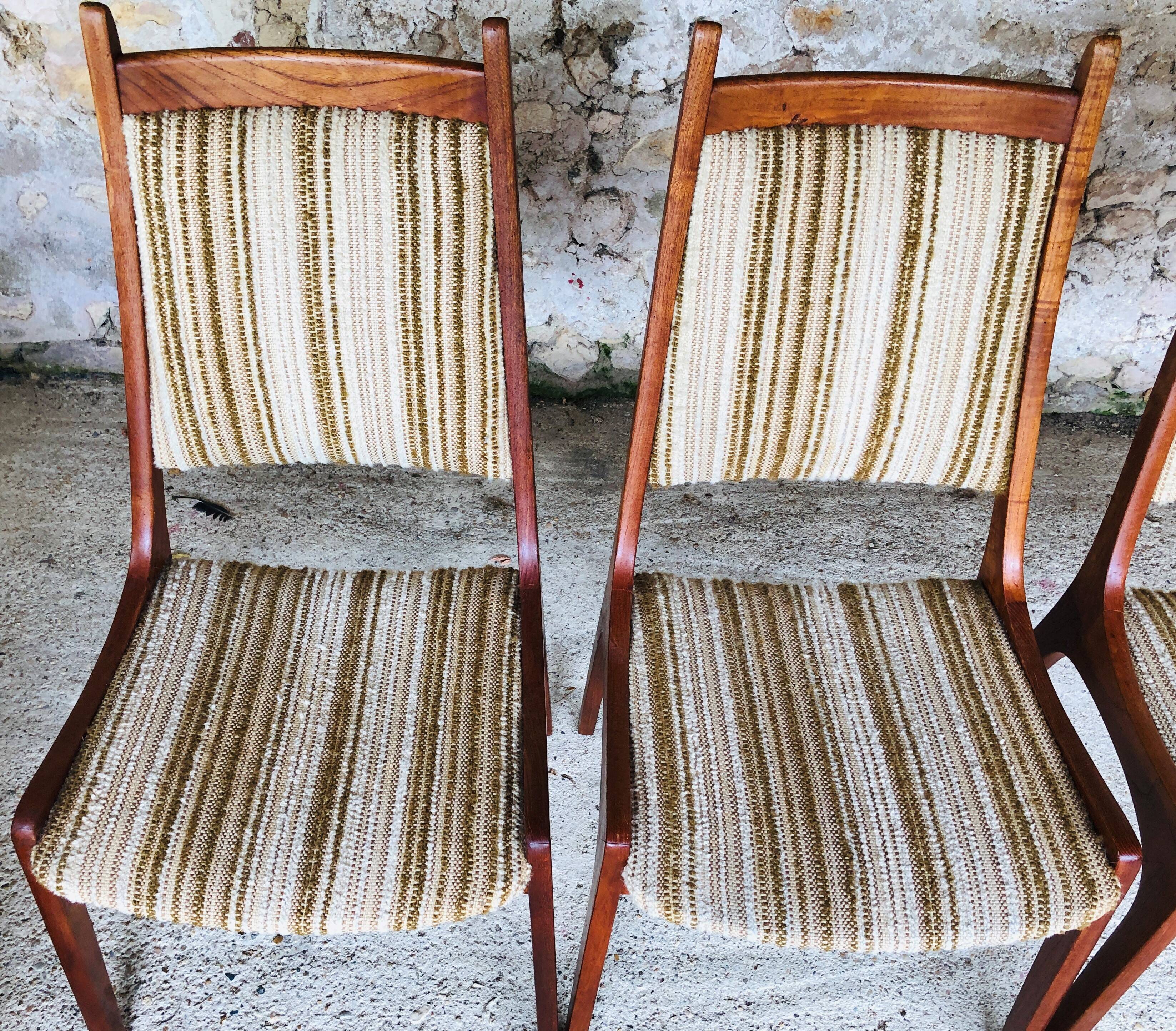 Set of 4 vintage teak chairs by R. Huber & Co., circa 60's