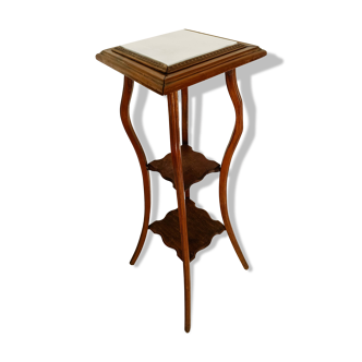 Wooden seat and marble top