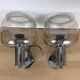 Pair of chrome sconces and smoked glass space age, 70s