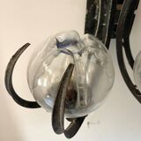 Brutalist pair of Mazzega glass sconces, Italy 1960