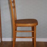 Light beech chair with caned seat