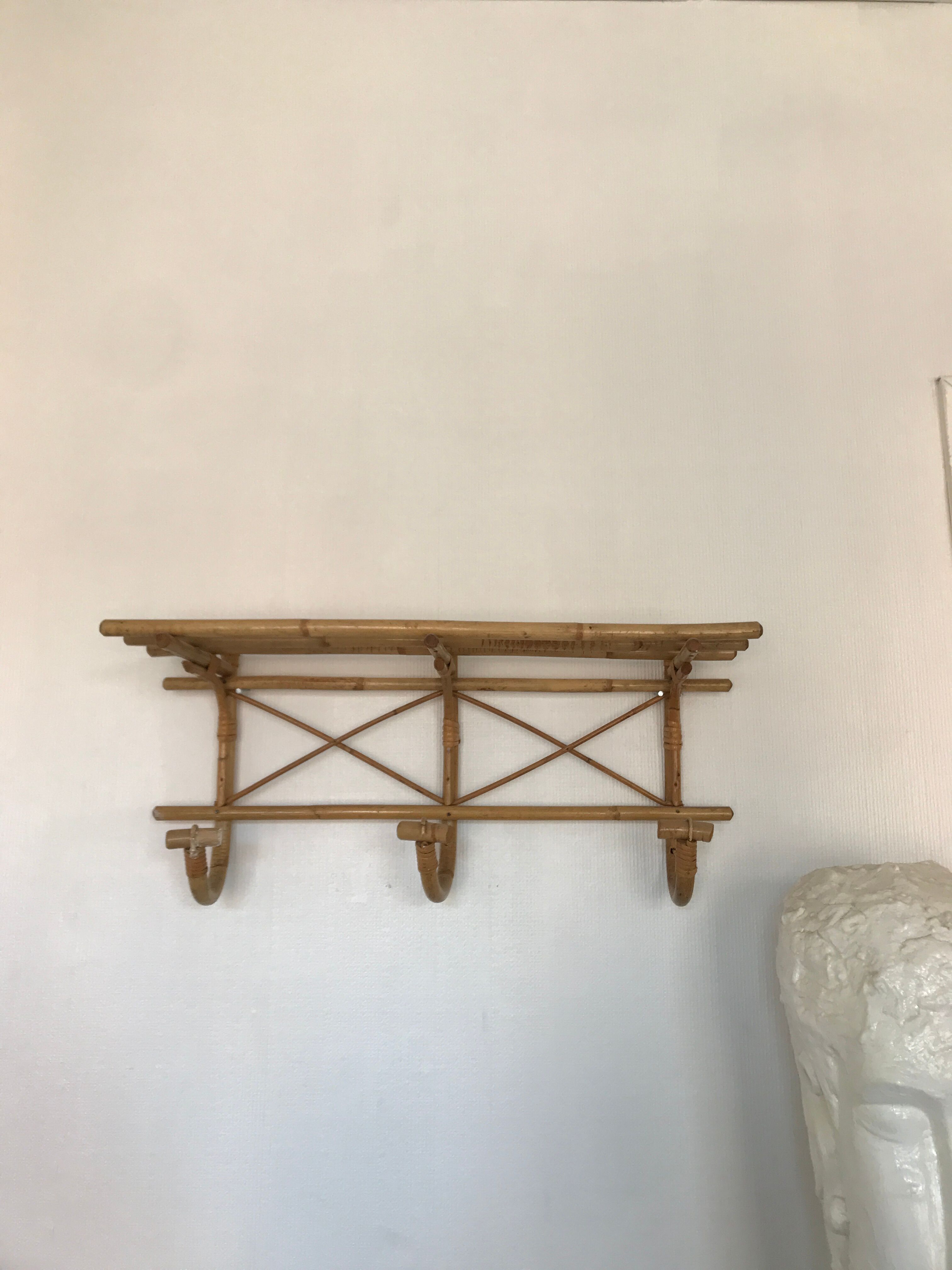 Bamboo coat rack shelf