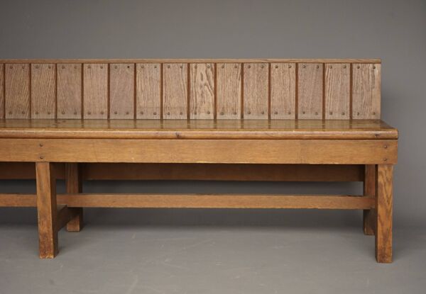 Banc traditionnel hollandais en chêne, école de Delft, années 1920