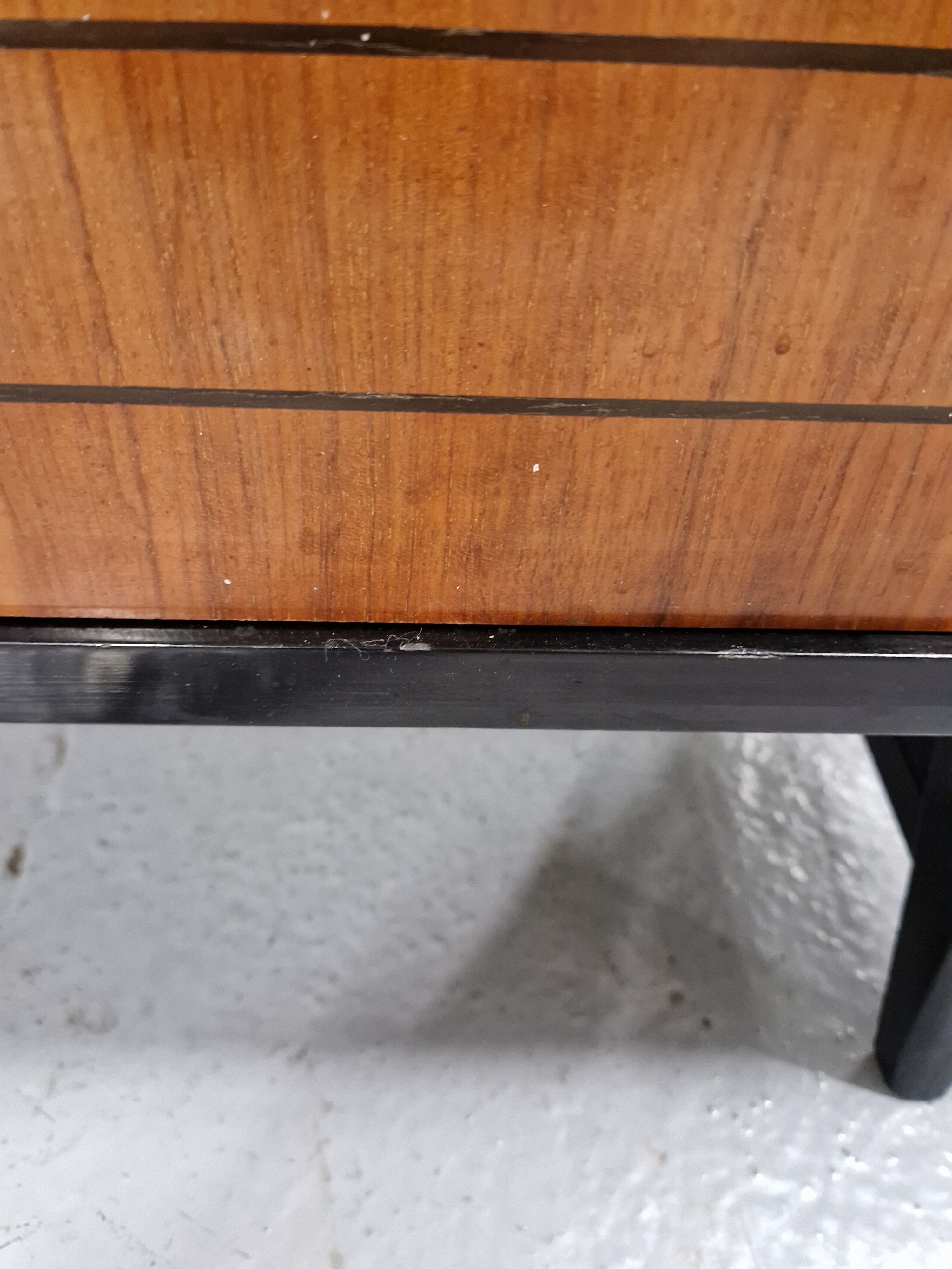 Vintage black lacquered buffet and wood Maurice Flachet