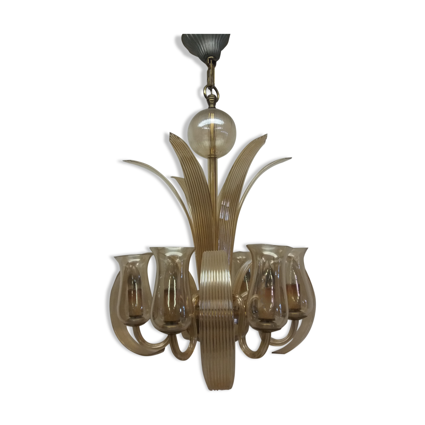 1930 Ardeco glass chandelier, Czechoslovakia