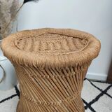Bamboo pouf and rope