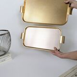 60s Cocktail Trays | Set of 2 | Gold Metal