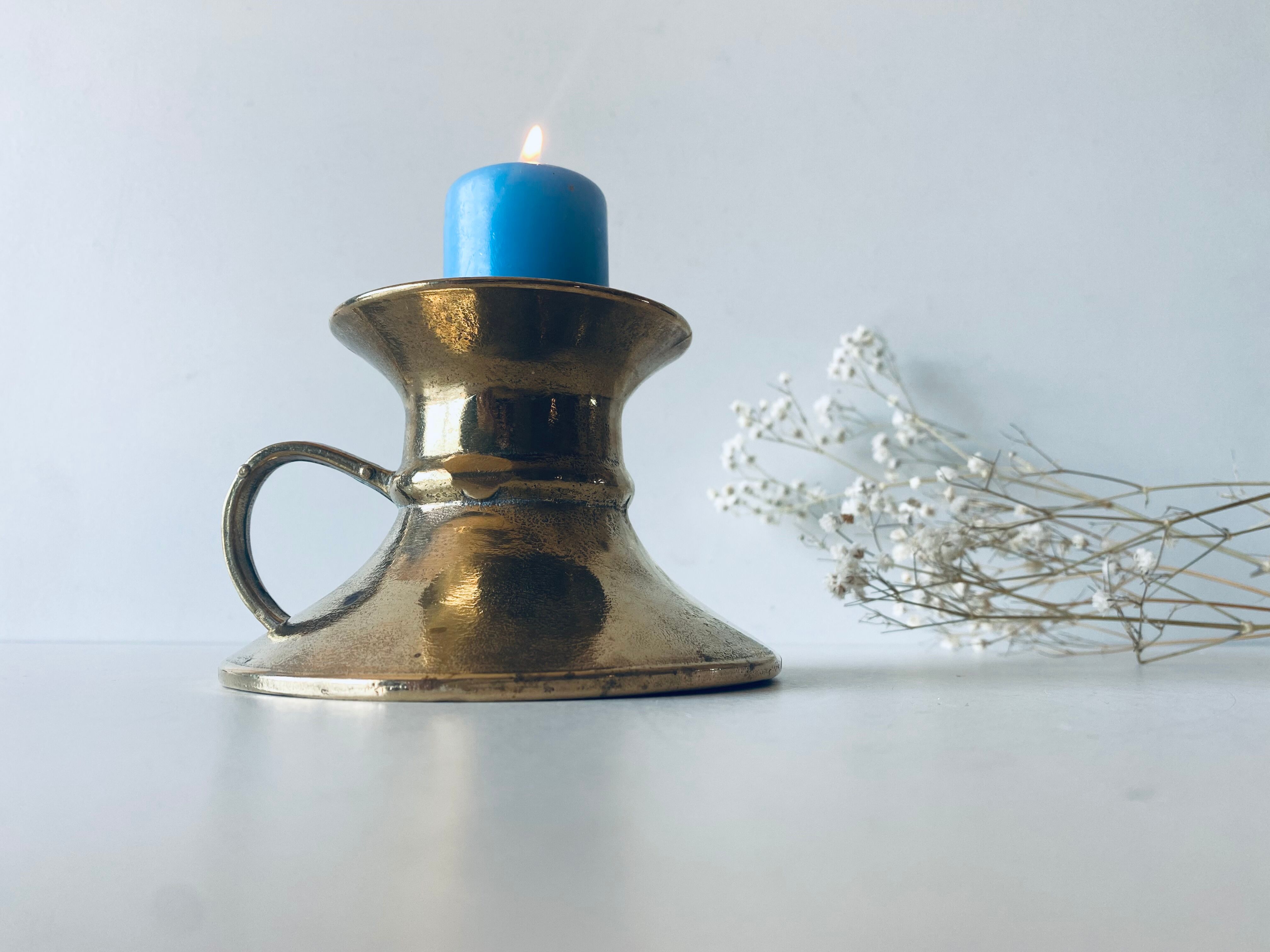 Old bronze church candle holder